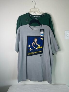 Lot Of 2 New Men's XL Graphic Logo Crew Neck T-Shirts Nike& Under Armour